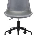 Gray Faux Leather Office Chair with Adjustable Height and Swivel Base 14 Gray Faux Leather Office Chair with Adjustable Height and Swivel Base