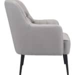 Gray Tufted Accent Chair with Faux Leather and Steel Legs 12 Gray Tufted Accent Chair with Faux Leather and Steel Legs