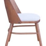 Mid-Century Modern Light Gray Dining Chair with Walnut Frame (Set of 2)