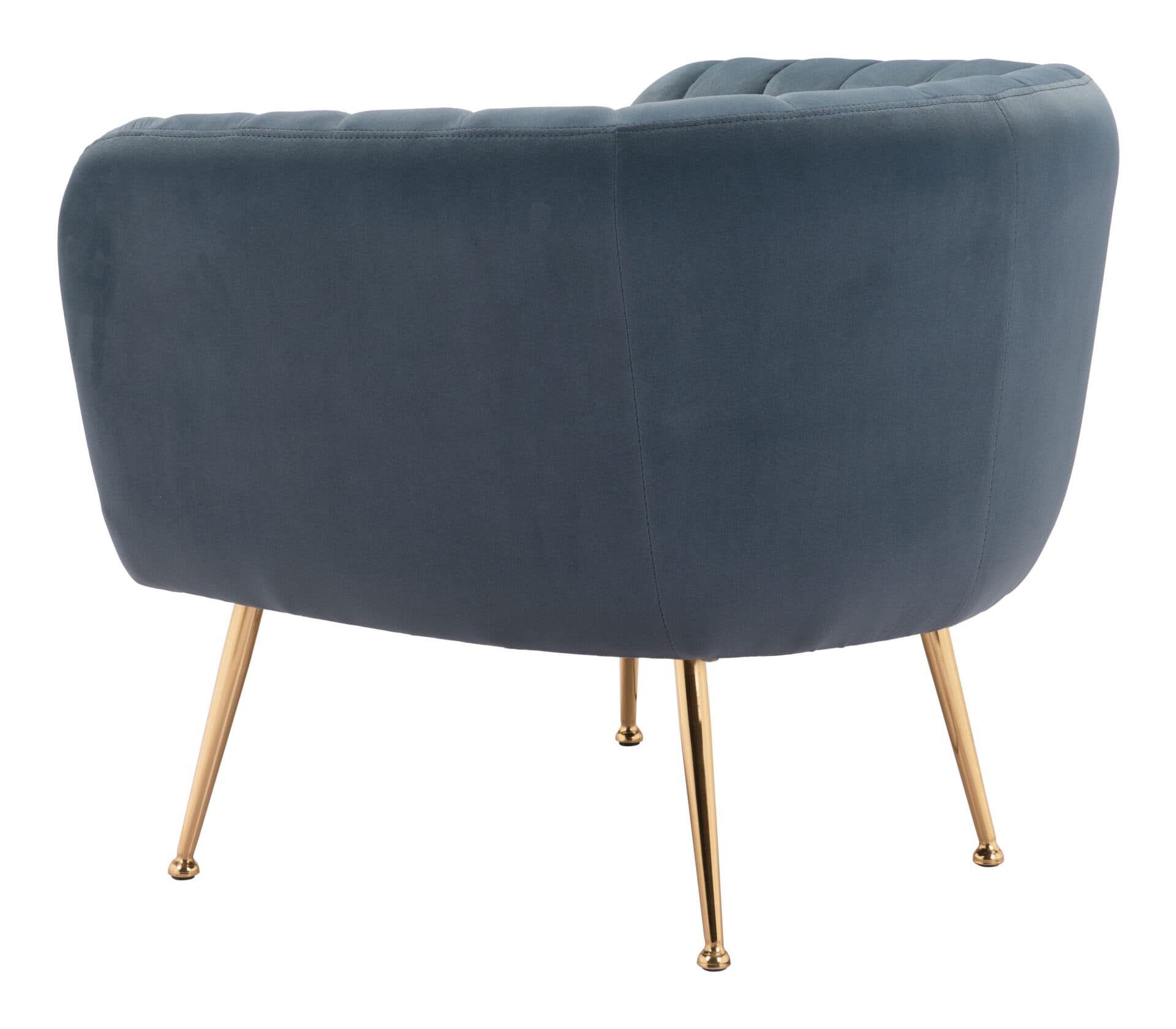 Art Deco Velvet Accent Chair with Gold Legs - Gray 8 Art Deco Velvet Accent Chair with Gold Legs - Gray - Image 8