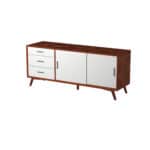 Mid Century Acorn and White Mahogany TV Console 9 Mid Century Acorn and White Mahogany TV Console