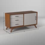 Mid Century Modern Mahogany TV Console Acorn and White 12 Mid Century Modern Mahogany TV Console Acorn and White