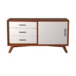 Mid Century Modern Mahogany TV Console Acorn and White 8 Mid Century Modern Mahogany TV Console Acorn and White