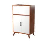 Mid Century Modern Bar Cabinet Acorn and White Mahogany
