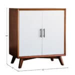 Mid Century Modern Acorn White Bar Cabinet Mahogany Veneer