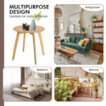 Bamboo Round End Table with Sturdy X-Frame and Waterproof Finish 14 Bamboo Round End Table with Sturdy X-Frame and Waterproof Finish