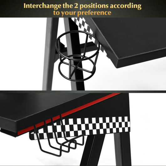 Ergonomic Gaming Desk with Cup Holder and Headphone Hook 5 Ergonomic Gaming Desk with Cup Holder and Headphone Hook - Image 5