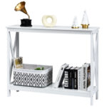 X-Design 2-Tier Console Table with Open Shelf Storage