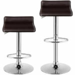 Adjustable Backless Swivel PU Leather Bar Stools (Set of 2)