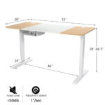 Adjustable Sit to Stand Desk with USB Port Natural 12 Adjustable Sit to Stand Desk with USB Port Natural