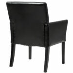 Modern Black PU Leather Adjustable Armchair with Wood Legs 14 Modern Black PU Leather Adjustable Armchair with Wood Legs