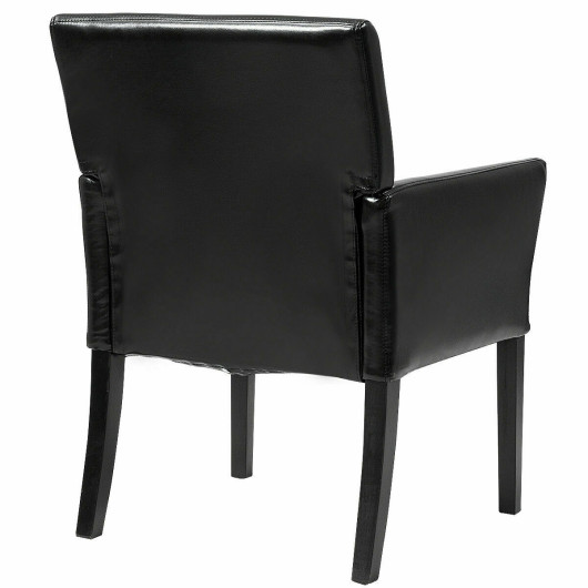 Modern Black PU Leather Adjustable Armchair with Wood Legs 7 Modern Black PU Leather Adjustable Armchair with Wood Legs - Image 7