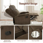 Recliner Chair with Arm Storage and Cup Holders (Single)