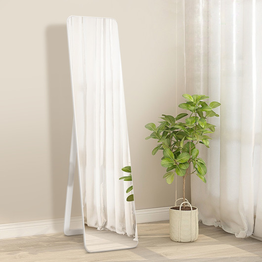 White Frameless Full Length Floor or Wall Mount Mirror