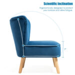 Velvet Upholstered Armless Chair with Wood Legs for Living Spaces 12 Velvet Upholstered Armless Chair with Wood Legs for Living Spaces