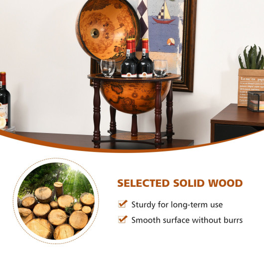 Retro Globe Wine Bar Stand with Storage for Living Room 3 Retro Globe Wine Bar Stand with Storage for Living Room - Image 3
