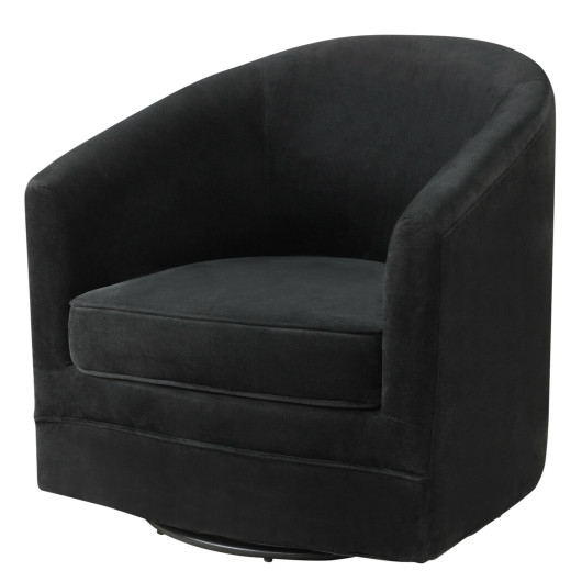 Velvet Swivel Barrel Accent Chair with Metal Base for Living Room 4 Velvet Swivel Barrel Accent Chair with Metal Base for Living Room - Image 4