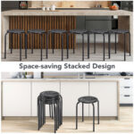 Stackable Daisy Cut Metal Stools with Non-Marking Feet (Set of 6)