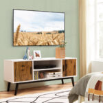 Mid-Century Modern TV Stand with Cabinets and Open Shelves 13 Mid-Century Modern TV Stand with Cabinets and Open Shelves