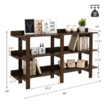59 Inch Rustic Console Table with 3 Tier Open Shelves 11 59 Inch Rustic Console Table with 3 Tier Open Shelves