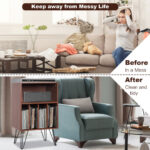 Record Player Stand with Storage Cabinet and Metal Legs 9 Record Player Stand with Storage Cabinet and Metal Legs