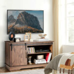 Farmhouse Sliding Barn Door TV Stand Dark Walnut 43 Inches 13 Farmhouse Sliding Barn Door TV Stand Dark Walnut 43 Inches