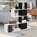 5 Tier Ladder Corner Bookshelf with Storage Rack