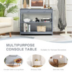 3 Tier Console Table with Drawer and Storage Shelves