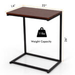 L-Shaped Side Table Laptop Stand for Sofa or End Table