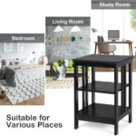 3 Tier Multifunctional Side Table with Storage and Round Corners