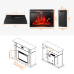 28 Inch Freestanding and Recessed Electric Fireplace with Remote
