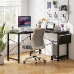 L-Shaped Reversible Computer Desk with Storage Pocket and CPU Stand 9 L-Shaped Reversible Computer Desk with Storage Pocket and CPU Stand