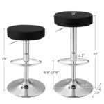 Adjustable Swivel Bar Stool with PU Leather and Footrest (1)