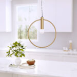 Gold-Plated Modern Ceiling Lamp with Adjustable Cord 7 Gold-Plated Modern Ceiling Lamp with Adjustable Cord