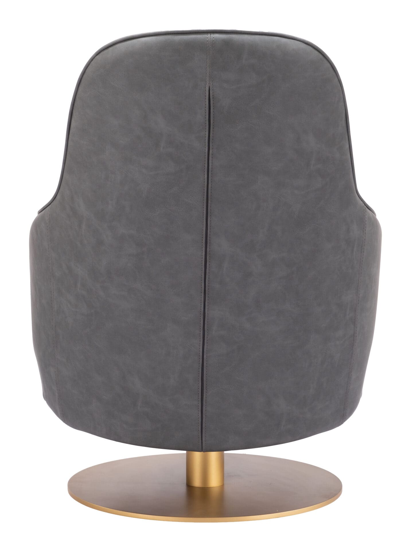 Gray Swivel Accent Chair with Faux Leather and Armrest Support 4 Gray Swivel Accent Chair with Faux Leather and Armrest Support - Image 4