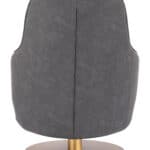Gray Swivel Accent Chair with Faux Leather and Armrest Support 11 Gray Swivel Accent Chair with Faux Leather and Armrest Support