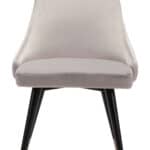 Gray Velvet Tufted Side Chair with Brass Legs (Set of 2) 15 Gray Velvet Tufted Side Chair with Brass Legs (Set of 2)