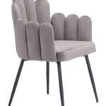 Velvet Dining Chair with Steel Frame and Armrest Support (Set of 2) 17 Velvet Dining Chair with Steel Frame and Armrest Support (Set of 2)