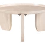 Round Travertine-Style Marble Coffee Table with Minimalist Design 7 Round Travertine-Style Marble Coffee Table with Minimalist Design