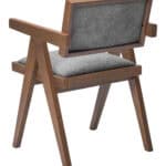 Gray and Walnut Dining Chair with Fabric Seat (Set of 2) 12 Gray and Walnut Dining Chair with Fabric Seat (Set of 2)