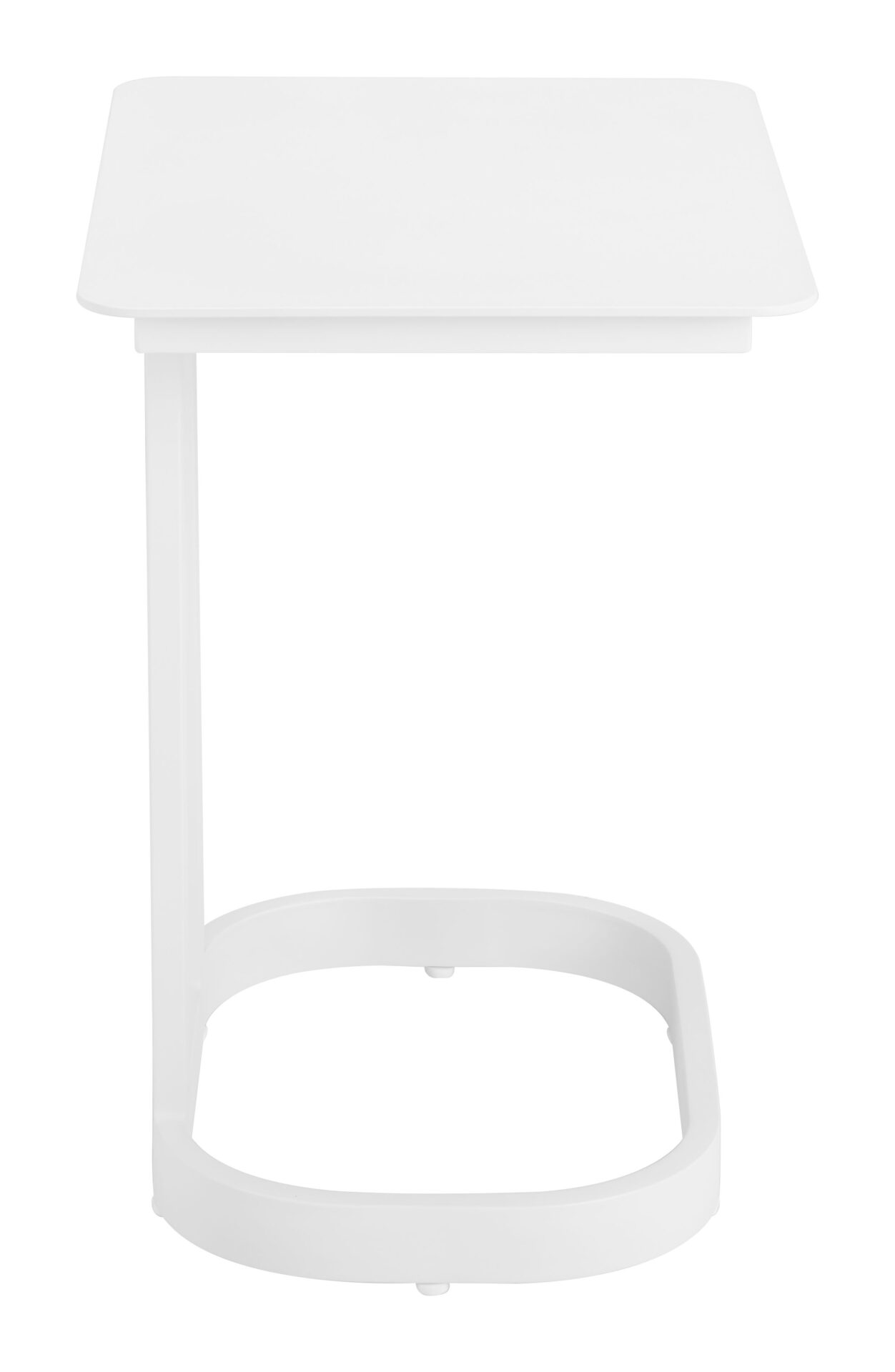 White Aluminum End Table with Faux Wood Top 3 White Aluminum End Table with Faux Wood Top - Image 3