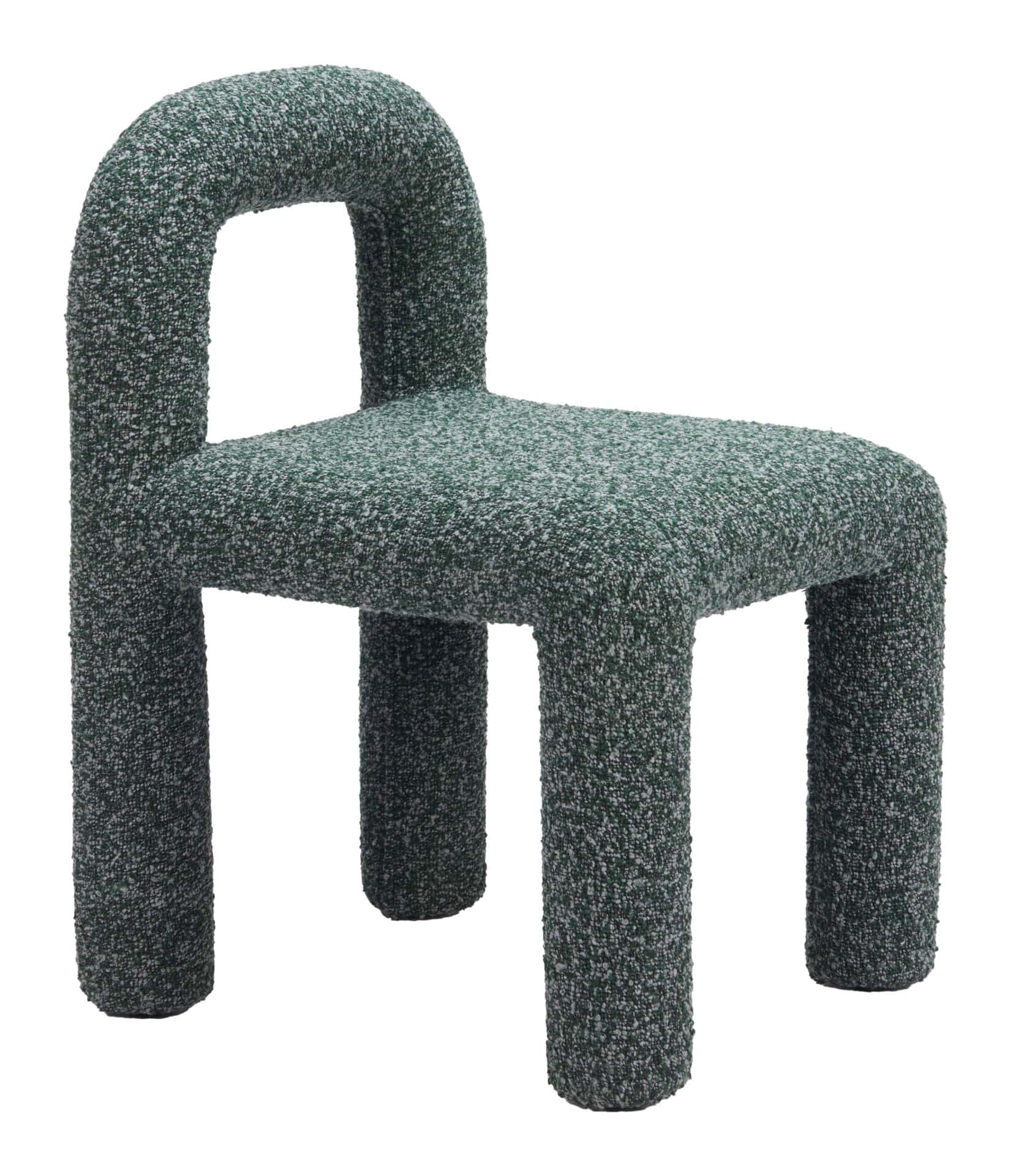 Shearling Style Dining Chair with Wood Frame Snowy Green (Set of 2) 8 Shearling Style Dining Chair with Wood Frame Snowy Green (Set of 2) - Image 8