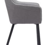 Gray Dining Chairs with Water-Resistant Fabric and Steel Frame (Set of 2)