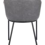 Modern Gray Dining Chair with Steel Frame and Faux Leather Upholstery 11 Modern Gray Dining Chair with Steel Frame and Faux Leather Upholstery