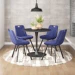 Blue Velvet Dining Chairs with Steel Frame and Tufted Seat (Set of 2) 10 Blue Velvet Dining Chairs with Steel Frame and Tufted Seat (Set of 2)