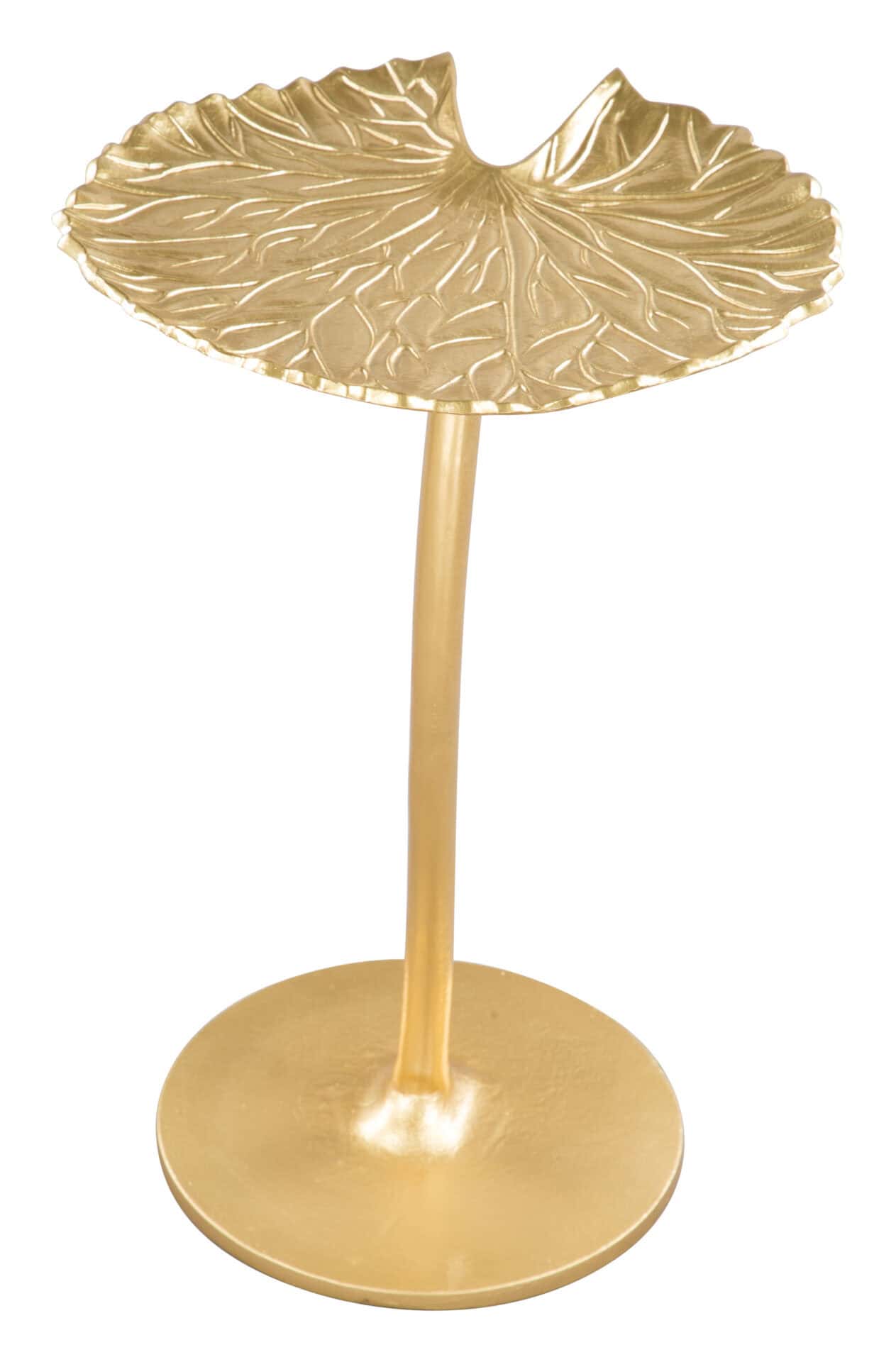Gold Flower-Inspired Side Table with Curved Base and Textured Top 5 Gold Flower-Inspired Side Table with Curved Base and Textured Top - Image 5