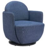 Blue Swivel Chair with Boucle Fabric and 360-Degree Base 8 Blue Swivel Chair with Boucle Fabric and 360-Degree Base