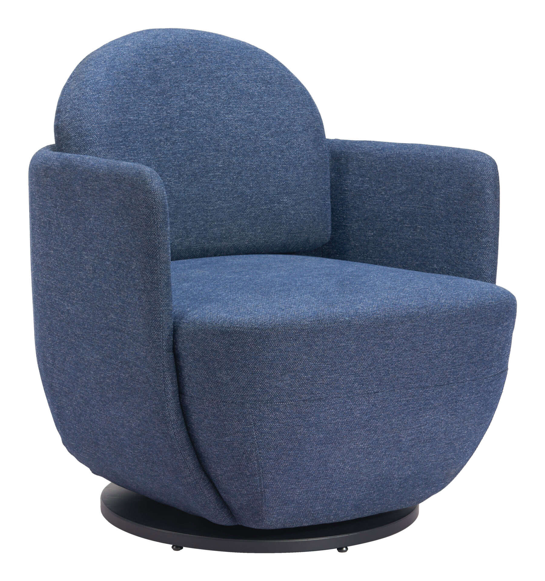 Blue Swivel Chair with Boucle Fabric and 360-Degree Base 1 Blue Swivel Chair with Boucle Fabric and 360-Degree Base