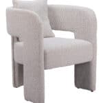 Misty Gray Modern Dining Chair with Armrest Support
