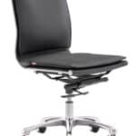 Ergonomic Armless Office Chair with Faux Leather and Chrome Frame 13 Ergonomic Armless Office Chair with Faux Leather and Chrome Frame